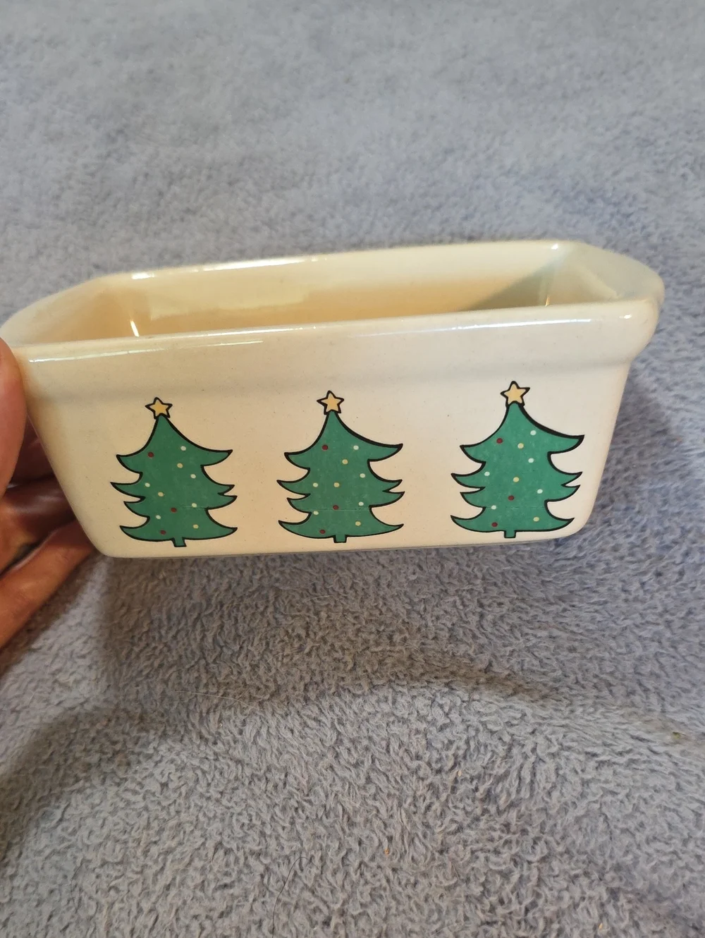 Vintage LTD Commodities Christmas Trees Ceramic Mini Loaf Pan